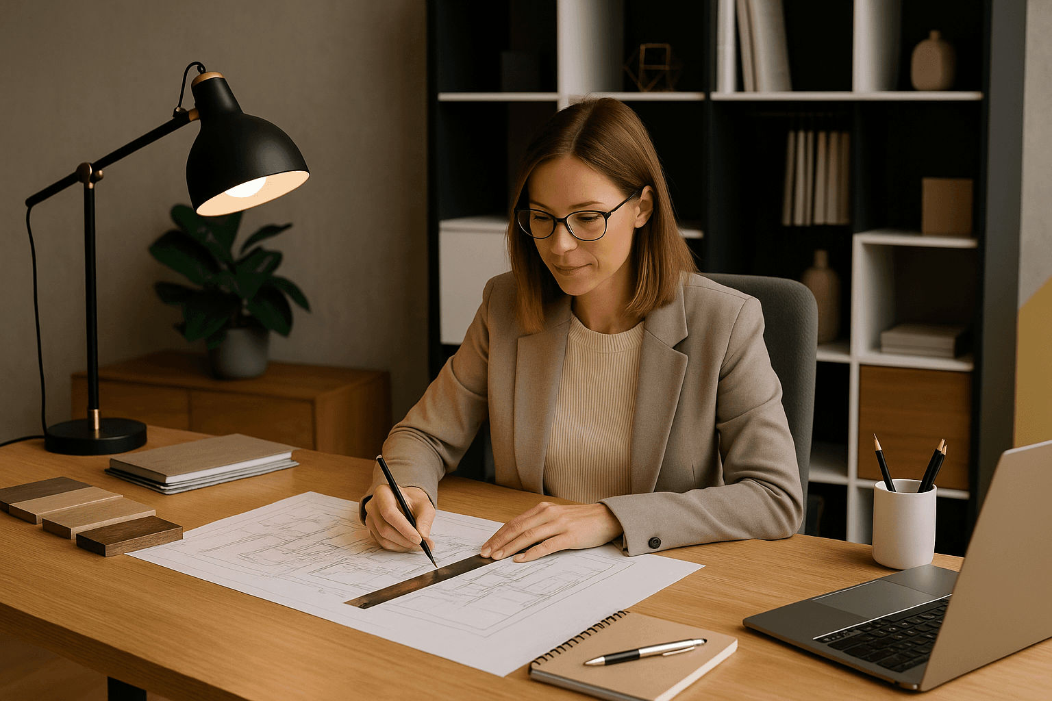 Interior designer workspace